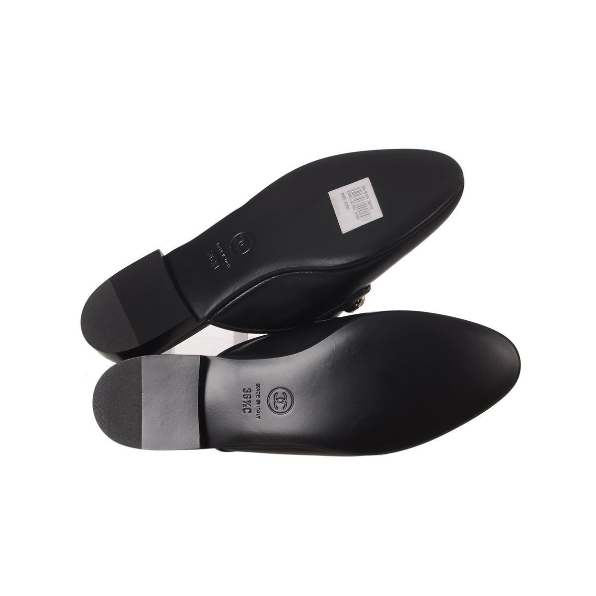 CHANEL Black Calfskin CC Logo Mule Size 36.5