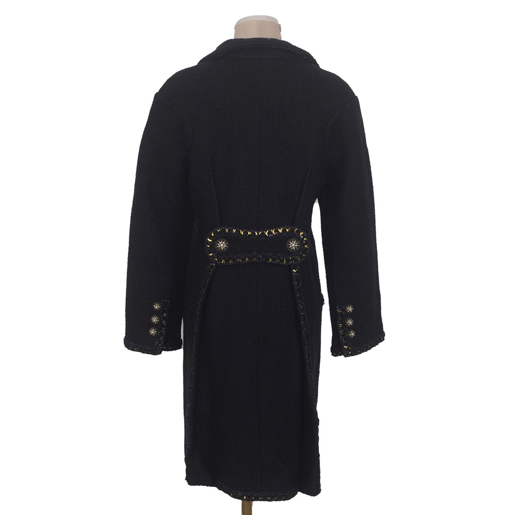 CHANEL Wool Tweed Long Coat Size 36 Small