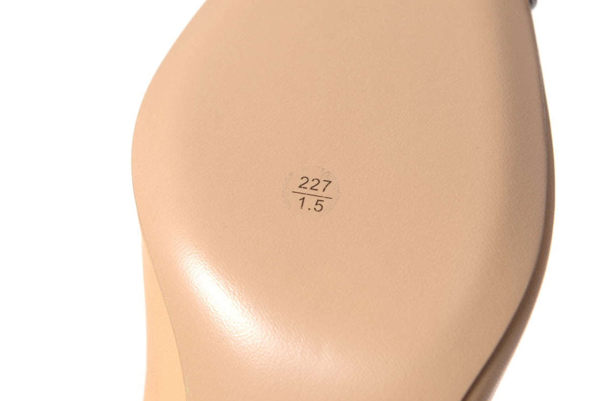 CHANEL Cap Toe Metal Heel Pumps Beige Black 35.5