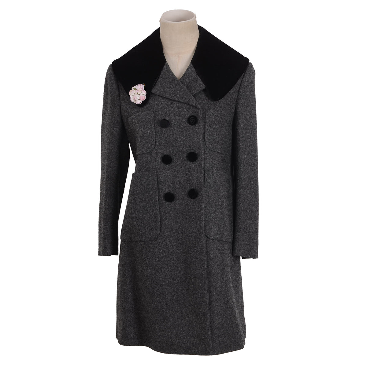 GUCCI Velvet Collar Wool Coat Size 42 Medium
