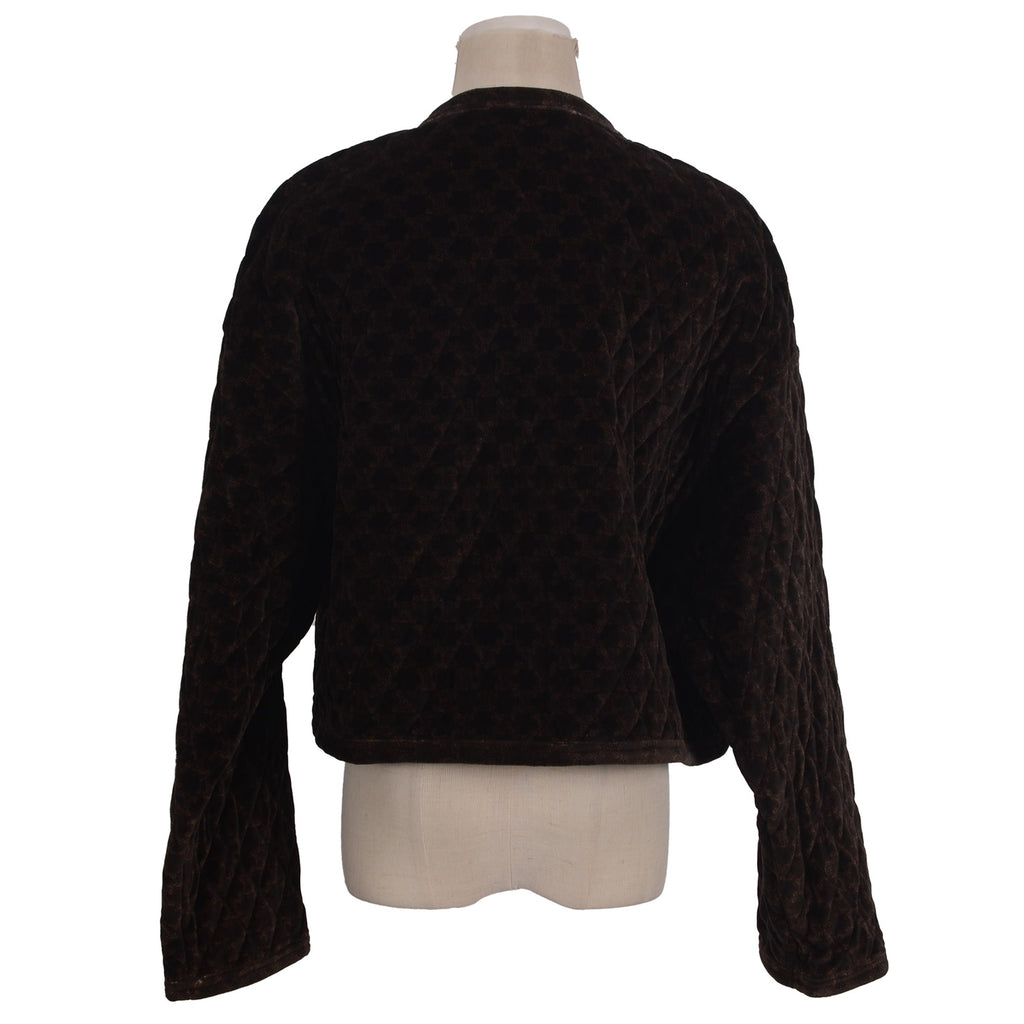 CELINE Brown Triomphe Quilted Jacket Size 36 Small