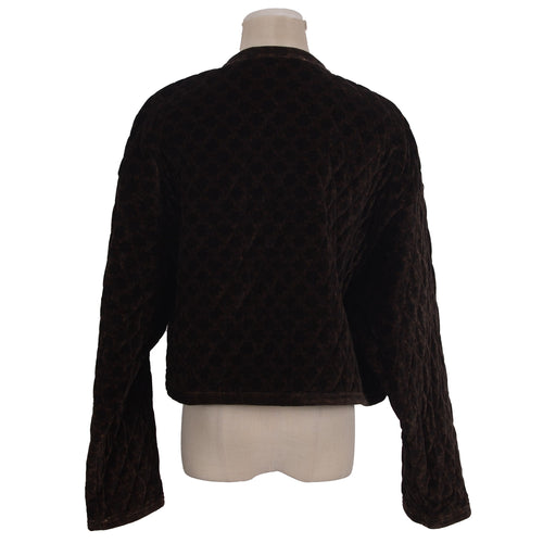 CELINE Brown Triomphe Quilted Jacket Size 36 Small