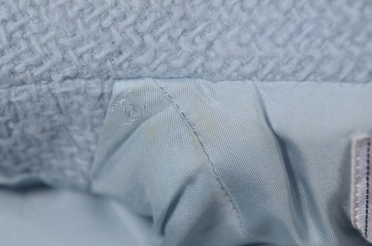 CHANEL 1996 Light Blue Tweed Jacket Size 36 Small