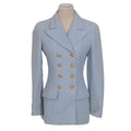 CHANEL 1996 Light Blue Tweed Jacket Size 36 Small