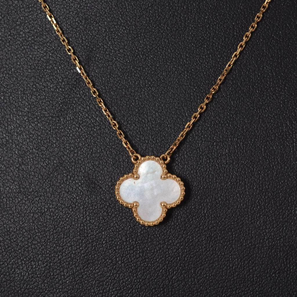 VAN CLEEF & ARPELS Sweet Alhambra Necklace MOP 18K Yellow Gold