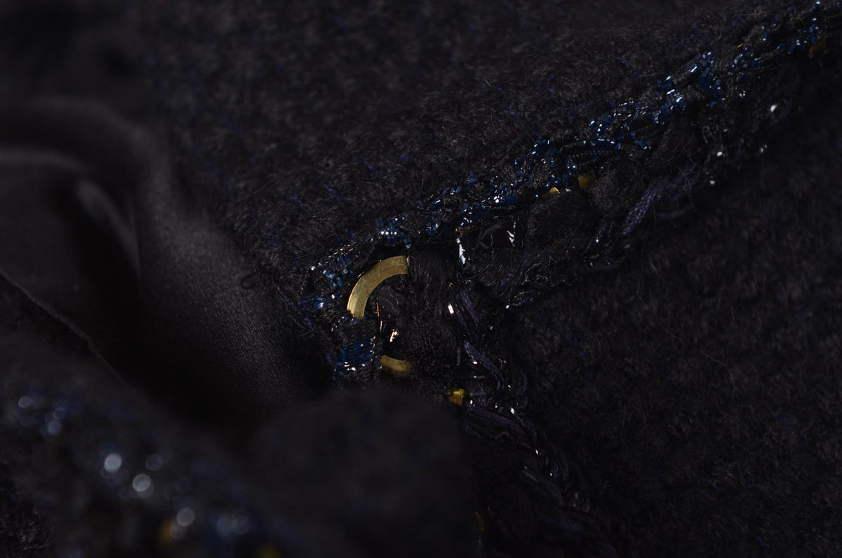CHANEL Wool Tweed Long Coat Size 36 Small