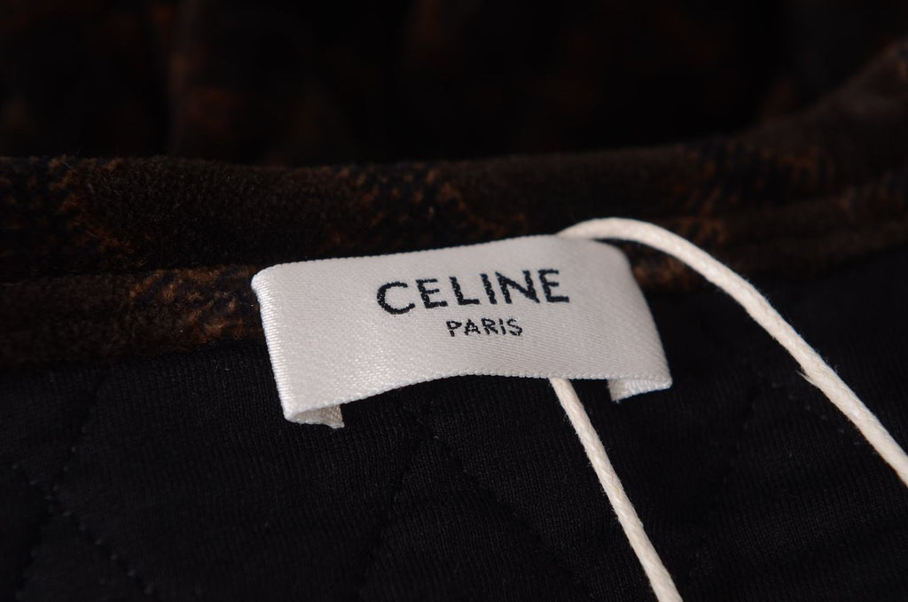 CELINE Brown Triomphe Quilted Jacket Size 36 Small