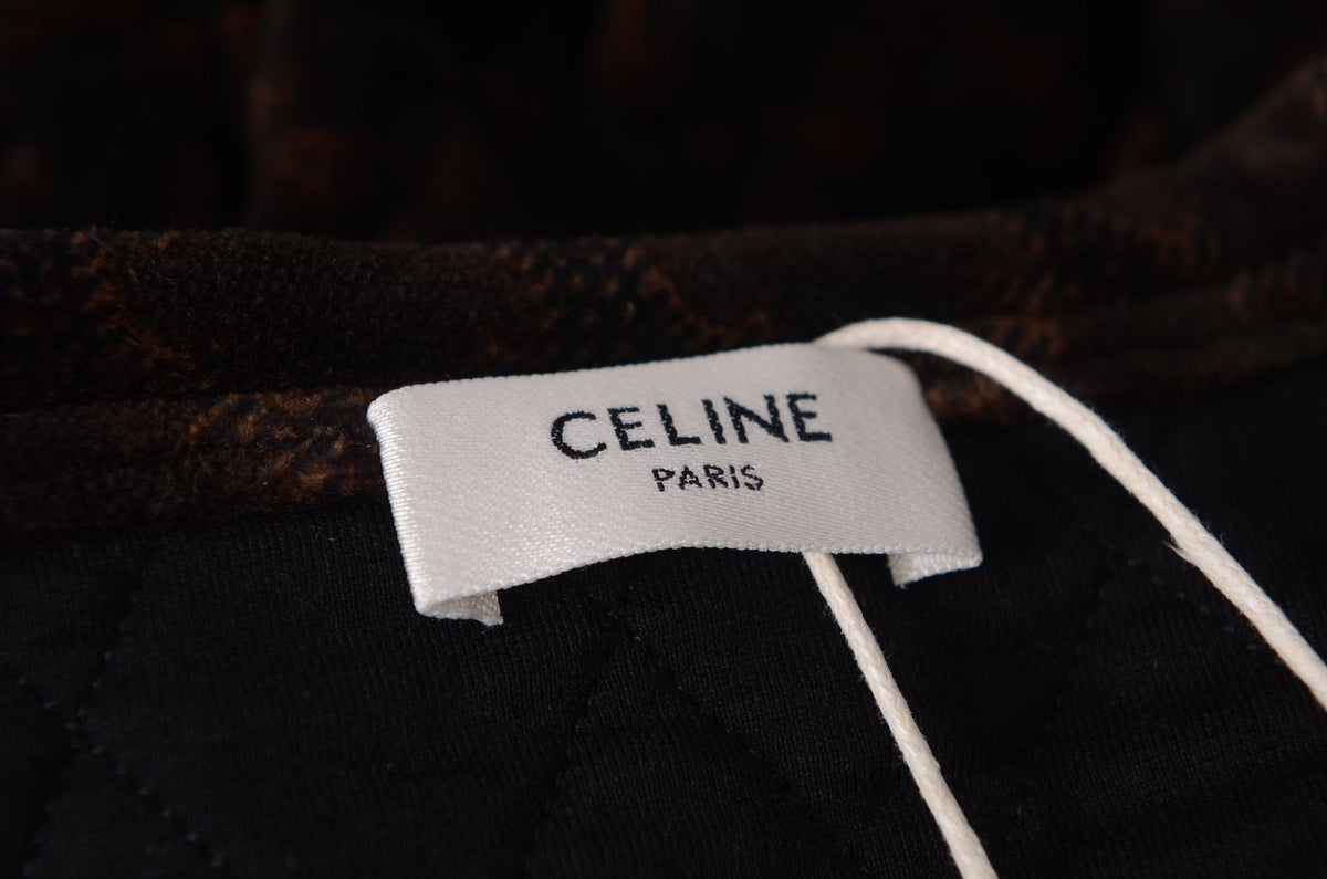 CELINE Brown Triomphe Quilted Jacket Size 36 Small
