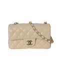 CHANEL Mini Rectangular Ivory Lambskin Light Gold Hardware