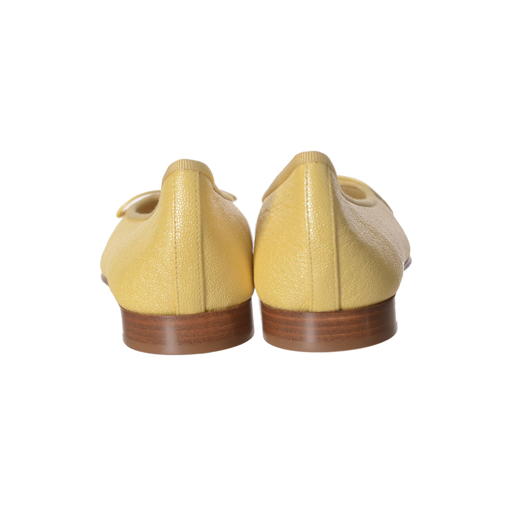 CHANEL Yellow Caviar Ballerina Flats Size 35.5